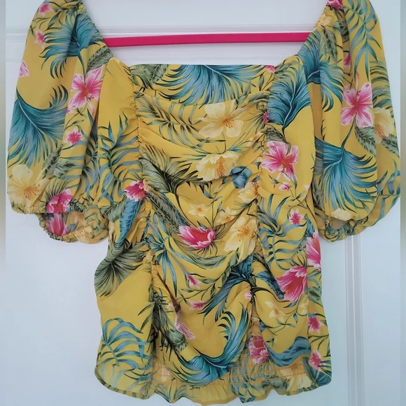 Yellow Floral Top - Picture 2 of 7